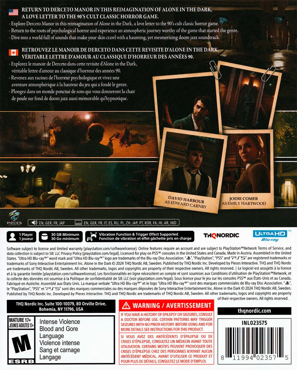 Alone In The Dark - PlayStation 5 - New